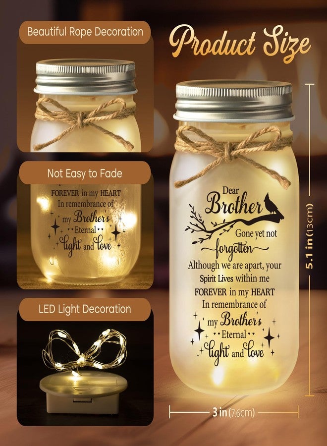 SteadStyle Memorial Gifts for Loss of Brother,Memorial Mason Jar Night Light, Red Cardinal Gift, Loss of Brother Sympathy Gifts, in Memory of Loved One Gift, Memory Jar, Memory Lamps - Image 2